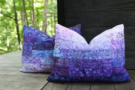 Quilted Pillow Shams Set of Two Purple Modern Patchwork Standard, King ...