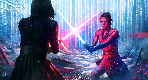 Rey And Kylo Ren Art Wallpaper,HD Artist Wallpapers,4k Wallpapers ...