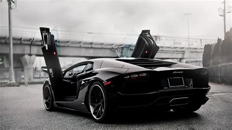 Black Lamborghini Aventador Doors Up 4k wallpaper lamborghini ...