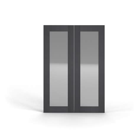 Valleywood Cabinetry Ideal Gray 17.75-in W x 35-in H Shaker Wall Cabinet Glass Doors (Fits 36-in ...