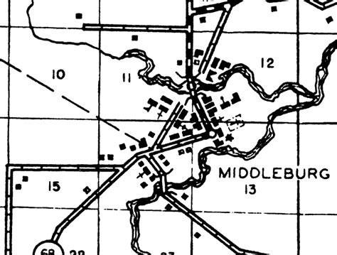 Map of Middleburg, 1940, Florida