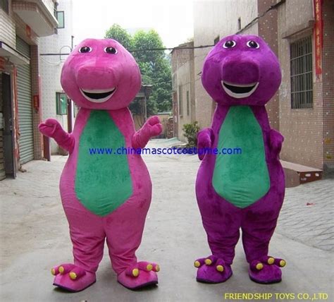 Barney plush mascot costume