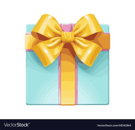 Blue gift box with ribbon Royalty Free Vector Image