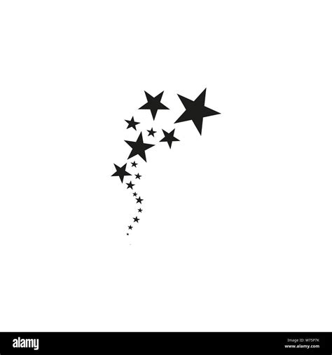 Stars on a white background. Black star shooting with an elegant star ...