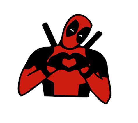 Deadpool Heart SVG Cut File-Cricut_ Silhouette INSTANT | Etsy