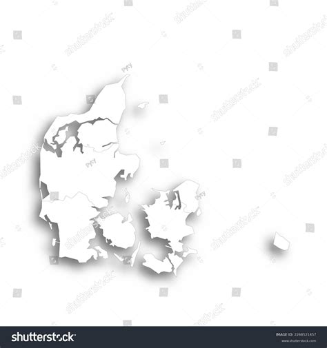 Denmark Political Map Administrative Divisions Regions Stock Vector ...