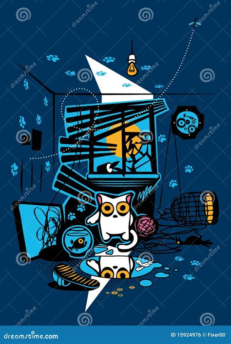 Bandit Cat Vector Illustration | CartoonDealer.com #15924976