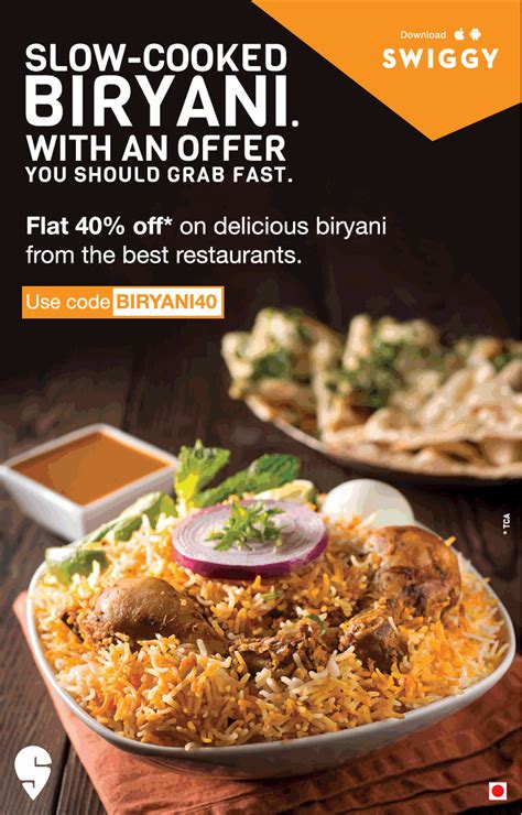 Swiggy Slow Cooked Biryani With An Offer Ad in Pune Times - Advert Gallery