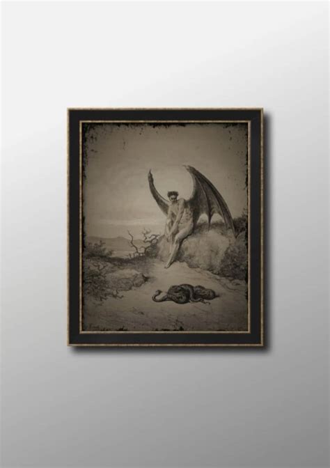 Lucifer and Snake Illustration Poster Milton's Paradise - Etsy