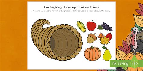 Cornucopia Craft Template | PreK Resource | Twinkl USA