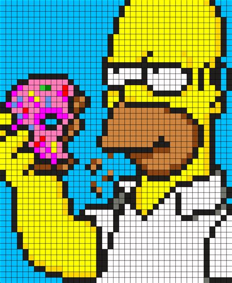 Homer Simpson Perler Bead Pattern | Bead Sprites | Characters Fuse Bead Patterns | Pixel art ...