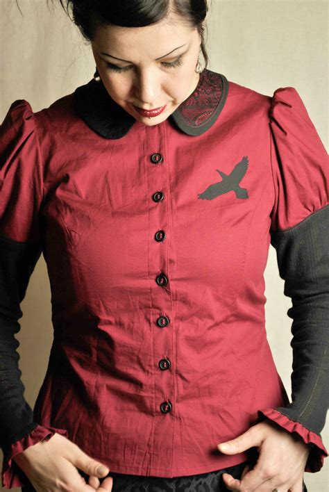 Button Up Shirt Pattern and Tutorial - Lucinda Available at BeMyGoth.com $10 | Awesome blouse ...