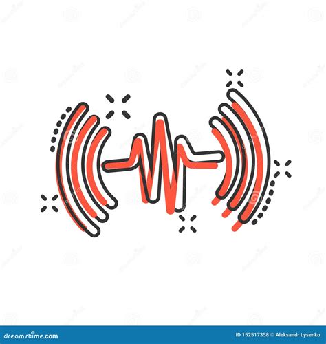 Sound Wave Icon In Comic Style. Heart Beat Vector Cartoon Illustration ...