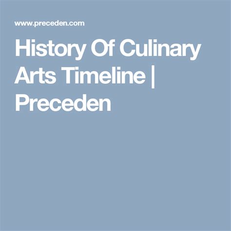 History Of Culinary Arts Timeline | Preceden | Culinary Arts | Culinary arts, Art timeline, Art