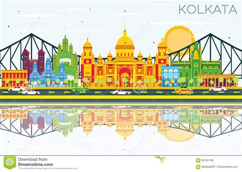 Kolkata Skyline Horizontal Banner. Cartoon Vector | CartoonDealer.com ...