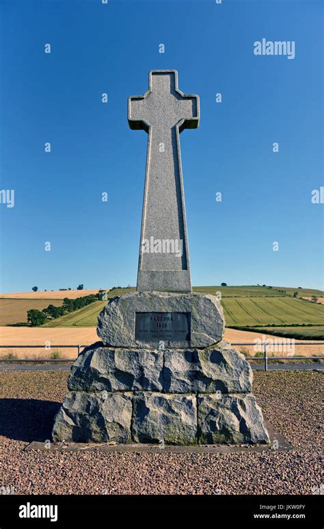 The Flodden Monument with the site of the battle in the background ...