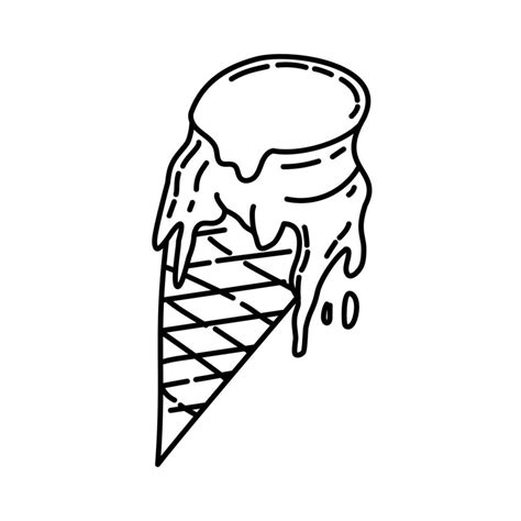 Melted Ice Cream Icon. Doodle Hand Drawn or Outline Icon Style 1976739 Vector Art at Vecteezy