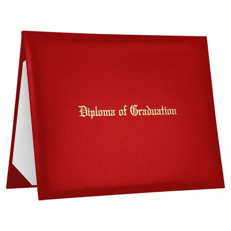 Red Imprinted Diploma Cover | Graduation Certificate Folder