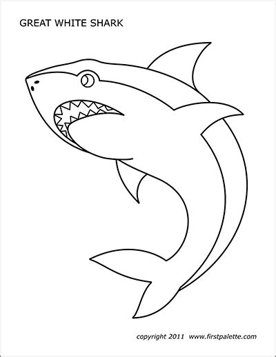 Shark | Free Printable Templates & Coloring Pages | FirstPalette.com