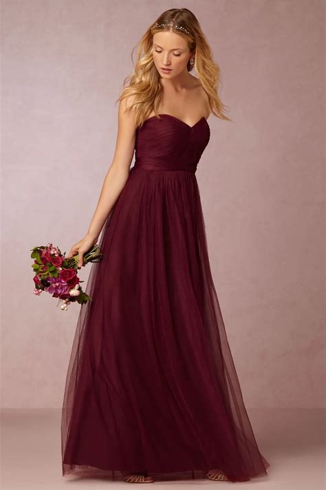 Elegant Backless Burgundy Bridesmaid Dresses Long 2016 Sweetheart Floor Length Chiffon Vestido ...