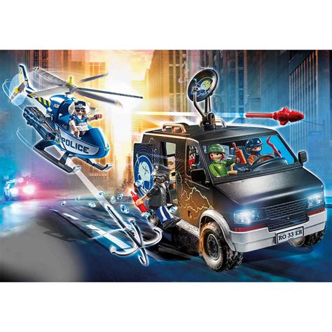 PLAYMOBIL Police Helicopter Pursuit with Runaway Van (70575)