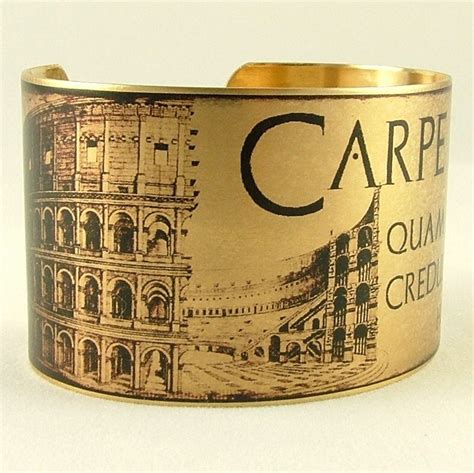 Carpe Diem Quote Roman Poet Horace Latin Brass Cuff