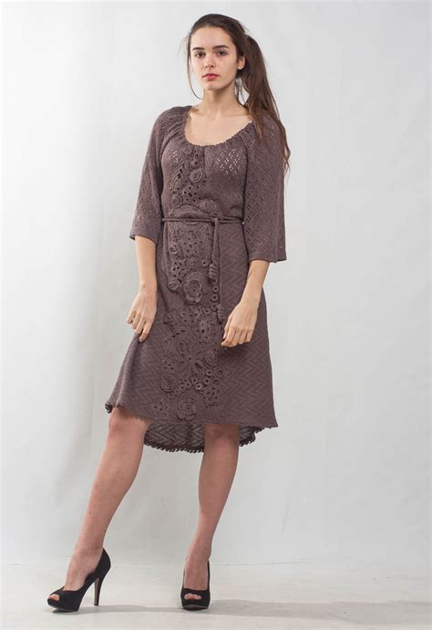 Irish Lace Crochet Dress KNIT Cocktail Mini Dress Lace Viscose Dress ...