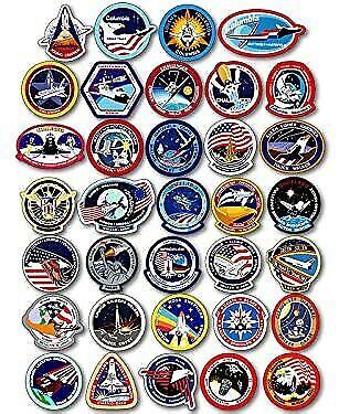 Sheet of All 135: Space Shuttle Mission Stickers - Small NASA Logo ...