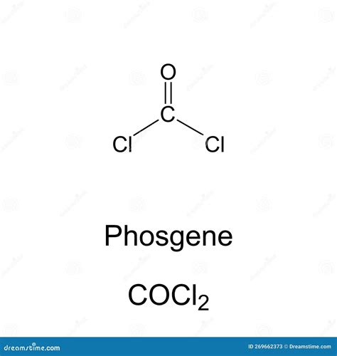 Phosgene, Carbonyl Dichloride, Chemical Formula and Skeletal Structure Stock Vector ...