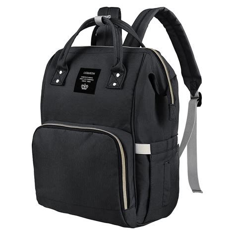 Vbiger Adjustable Shoulder Strap Large Capacity Stylish Backpack Diaper Bag, Black - Walmart.com