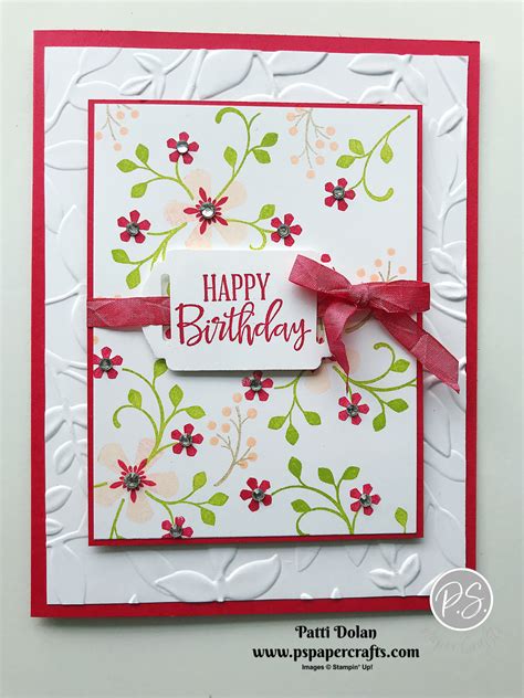 Pretty Birthday Card using Thoughtful Blooms — P.S. Paper Crafts | Embossed cards, Greeting ...