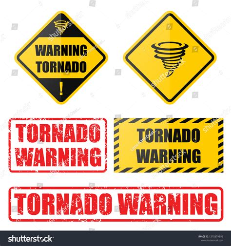 Tornado Warning Set Road Signs Gurnge Stock Vector (Royalty Free) 1370379392 | Shutterstock