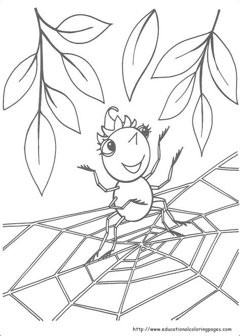 Miss Spider Coloring Pages - Educational Fun Kids Coloring Pages and Preschool Skills Worksheets