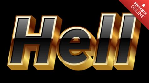 Hell | Black Gold 3D | Text Effect Generator