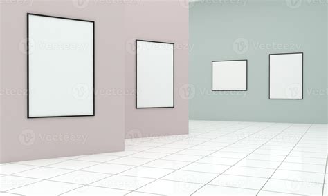 Art Gallery Frames Mockup 3D Illustration and 3D rendering 3738937 ...