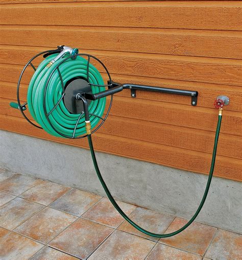 Wall-Mount Swivel Hose Reel | Hose reel, Garden hose reel, Retractable ...