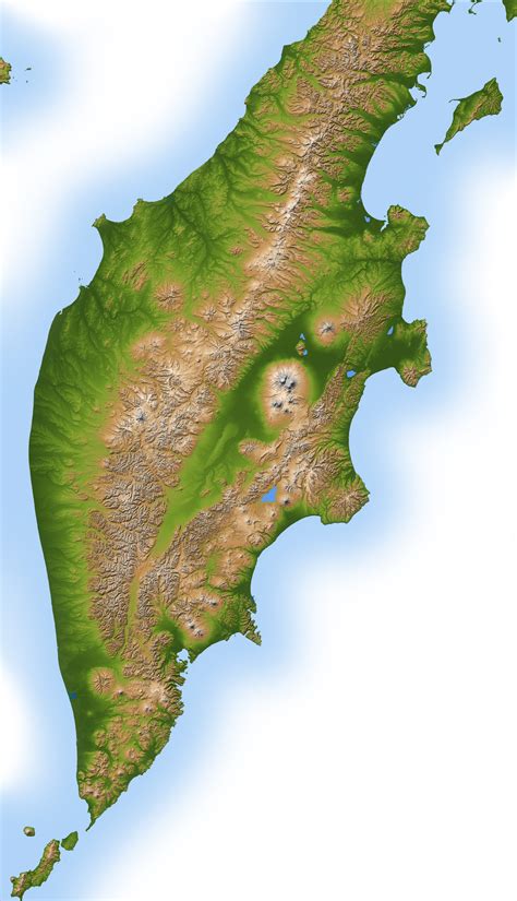 Terrain Map, Kamchatka Peninsula