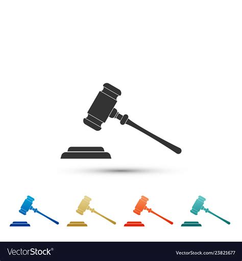 Judge gavel icon isolated on white background Vector Image