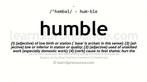 Pronunciation of Humble | Definition of Humble - YouTube