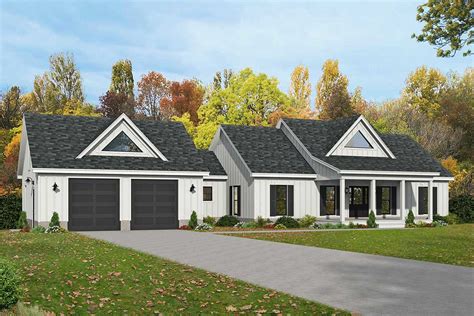 Modern Farmhouse Ranch Home Plan with a Bonus Room and Walkout Basement ...