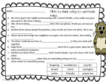 Do Unto Otters Comprehension Questions by The Unboxed Teacher | TPT