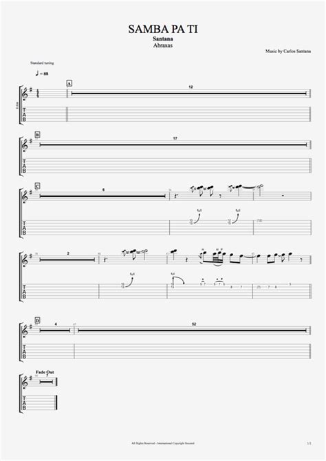 Samba Pa' Ti Tab by Santana (Guitar Pro) - Full Score | mySongBook