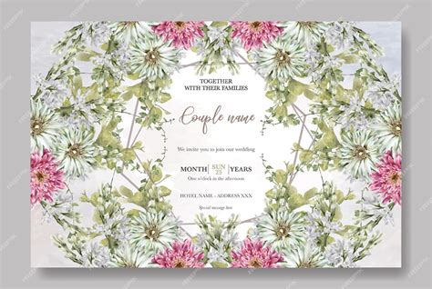 Premium Vector | Bridal shower floral invitation template