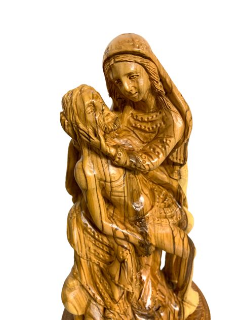 Hand-Carved Olive Wood Pieta Statue - Virgin Mary with Jesus from the ...