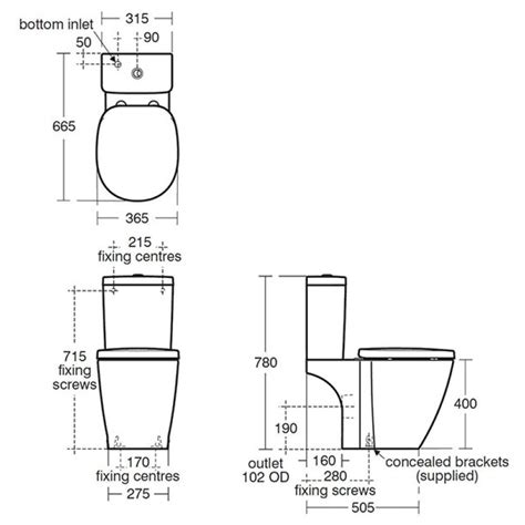 Ideal Standard Concept Toilet with Push Button Cistern & Standard Seat