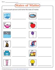 States Of Matter Worksheet