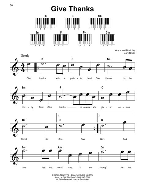 Give Thanks (Super Easy Piano) - Print Sheet Music Now