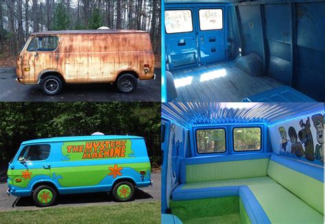 An old rusty van turned into the Mystery Machine : pics