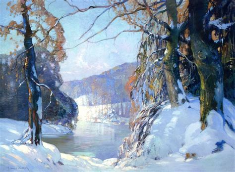 Oliver Hotel Winter River Scene | Georges Ames Aldrich | oil painting # ...