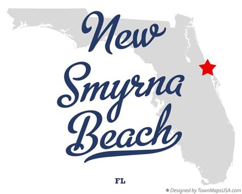 Map of New Smyrna Beach, FL, Florida